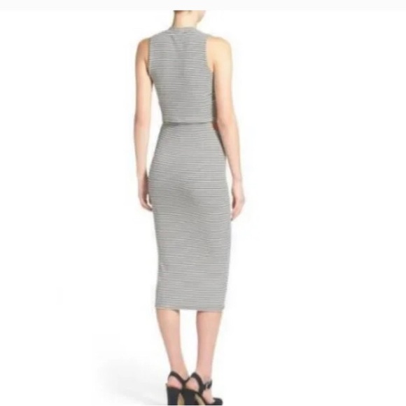 MINKPINK Urban Memories Black White Stripe Cutout Ribbed Bodycon Dress Medium - Picture 4 of 7